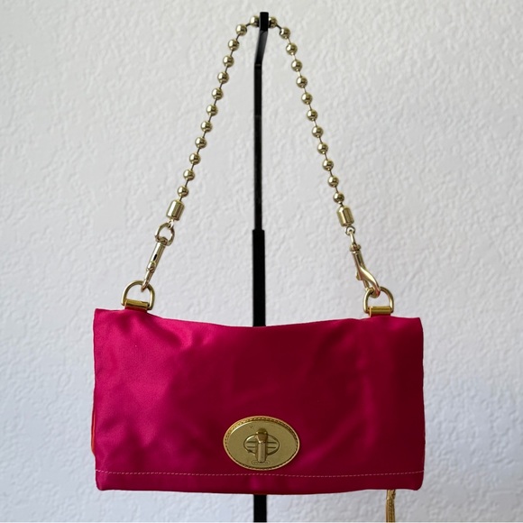 Coach Amanda Foldover Kisslock Bag - Magenta - Picture 1 of 1